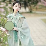 Women Ming Hanfu Long Shirt with Big Sleeves Fairy Spring Skirt