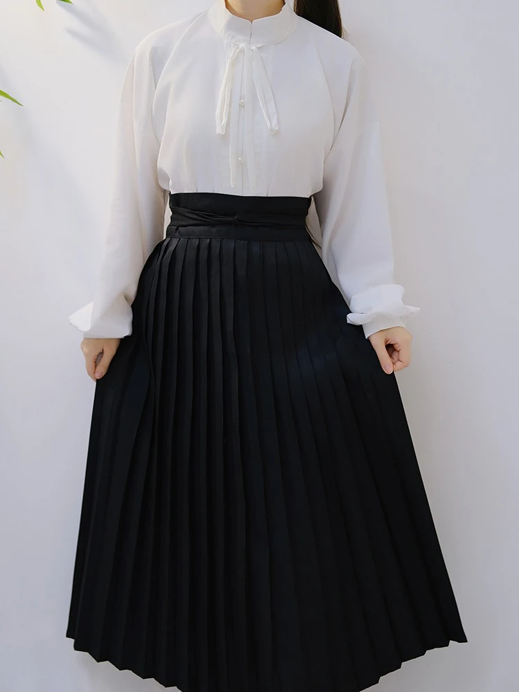 Autumn Ladies Fashion Hanfu Cross-collar Vest Daily Skirt