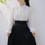 Autumn Ladies Fashion Hanfu Cross-collar Vest Daily Skirt