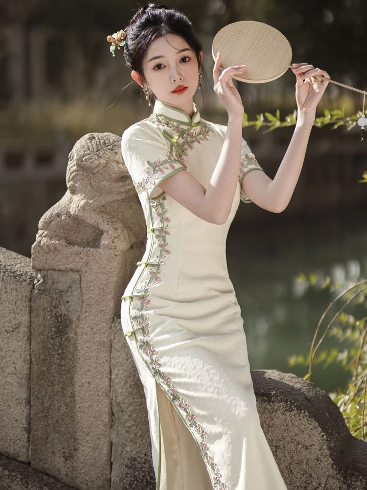 Autumn Qipao Women's Long Fashion Elegant Improved Cheongsam