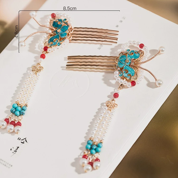 Butterfly Hanfu Hair Hairpin Fairy Tassel Comb Style