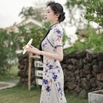 Chinese Dress Daily Blue Dress Fashion Breathable for Summer