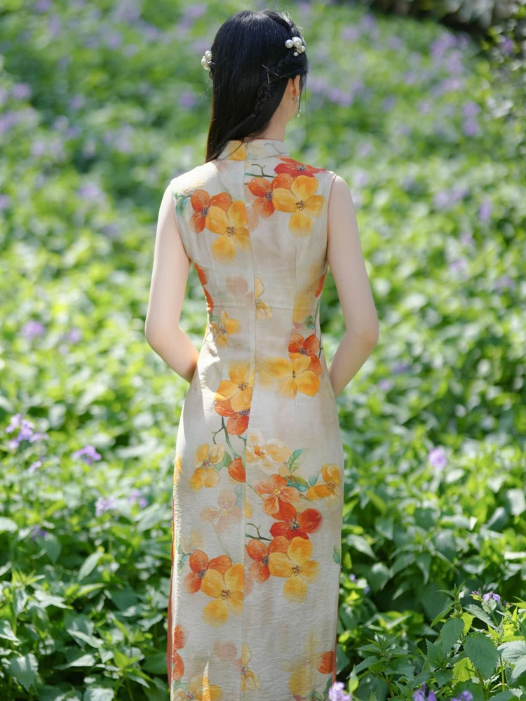 Fashion Ladies Cheongsam Sleeveless Summer Dresses