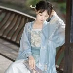 Song Dynasty Hanfu Blue Ladies Summer Dress