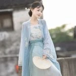 Song Dynasty Hanfu Blue Ladies Summer Dress