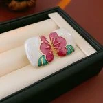 Square Earrings Women's Flower Earrings Vintage Decoration