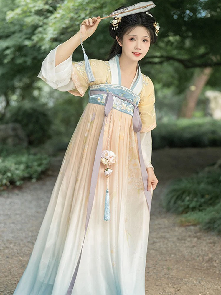 Tang Dynasty Hanfu Ladies Qixiong Shanqun Cute Summer Dress