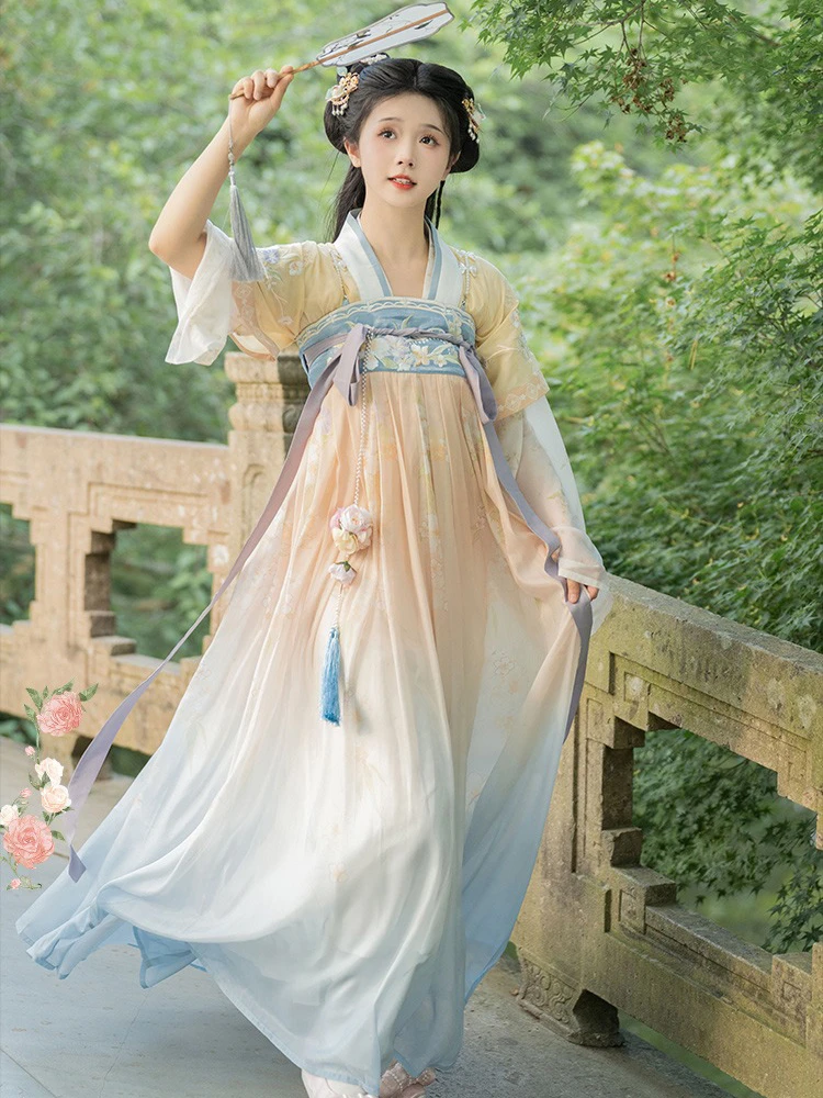 Tang Dynasty Hanfu Ladies Qixiong Shanqun Cute Summer Dress