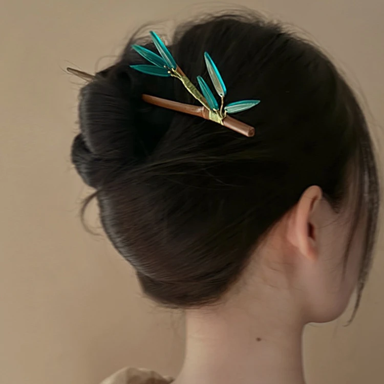 Vintage Wooden Bamboo Hairpin Elegant Hair Accessories