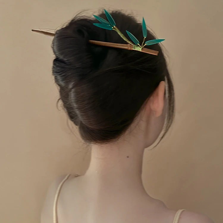 Vintage Wooden Bamboo Hairpin Elegant Hair Accessories