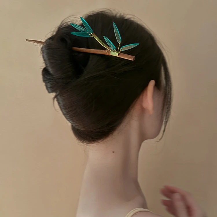 Vintage Wooden Bamboo Hairpin Elegant Hair Accessories