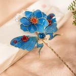 Chinese Hairpin Handmade Silk Yarn Cheongsam Hanfu Accessories