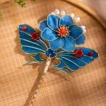 Chinese Hairpin Handmade Silk Yarn Cheongsam Hanfu Accessories