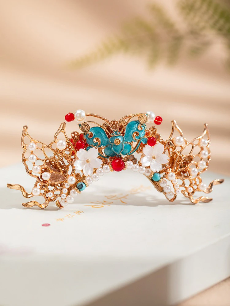 Fairy Hair Crown Top Hairpin Vintage Hanfu Hair Accessories Butterfly