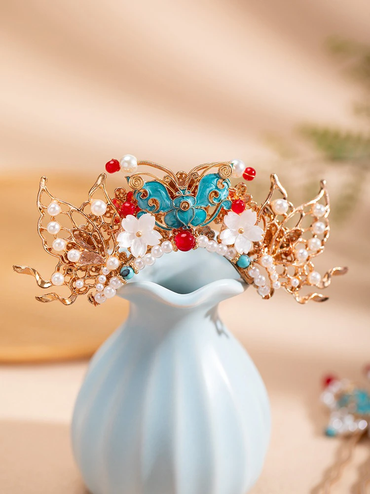 Fairy Hair Crown Top Hairpin Vintage Hanfu Hair Accessories Butterfly 