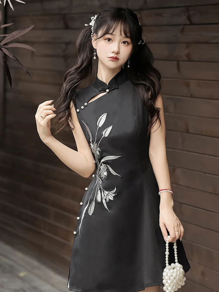 Ladies Daily Han Element Chinese Style Dress Set For Autumn