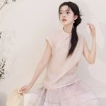 Ladies Fashion Hanfu Ming Short Shirt Ma Mian Skirt Summer Pink