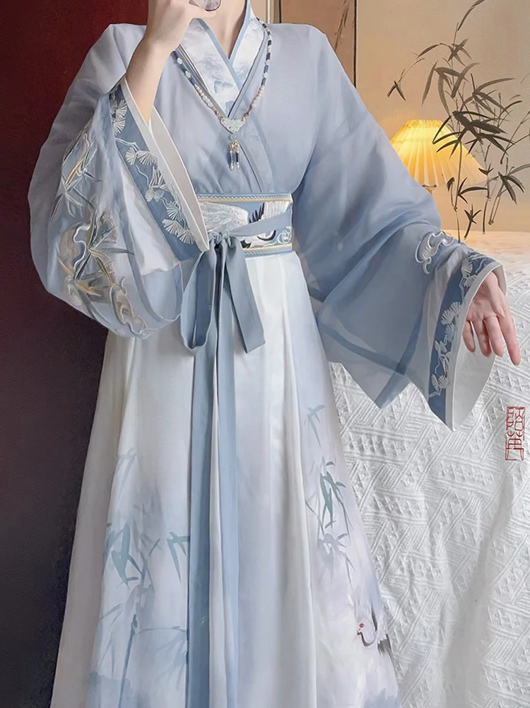 Martial Arts Women Hanfu Jiaoling Ruqun Wei Jin Style