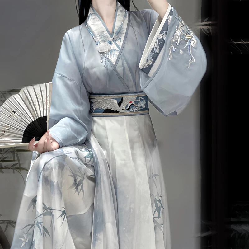 Martial Arts Women Hanfu Jiaoling Ruqun Wei Jin Style