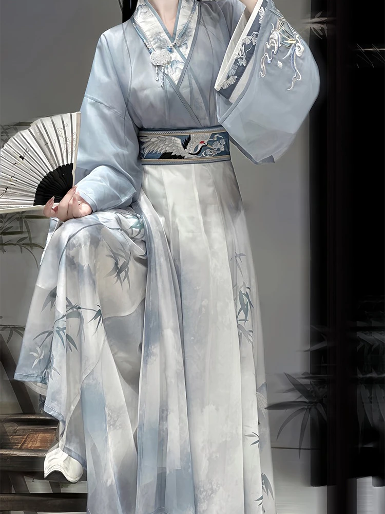 Martial Arts Women Hanfu Jiaoling Ruqun Wei Jin Style