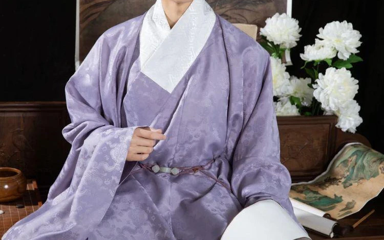 Men's Ming Dynasty Daopao Purple Hanfu Vintage Style