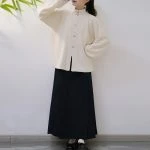 Ming Dynasty Women Winter Hanfu Simple Design Ma Mian Skirt