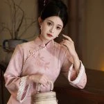 Pink Cheongsam New Ladies Slim Daily Autumn Dresses