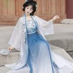 Song Qiyao Hanfu Lotus Blue Collection Women Summer Skirt