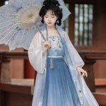 Song Qiyao Hanfu Lotus Blue Collection Women Summer Skirt