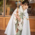 Winter Hanfu Velvet Cloak Women's Retro Cape