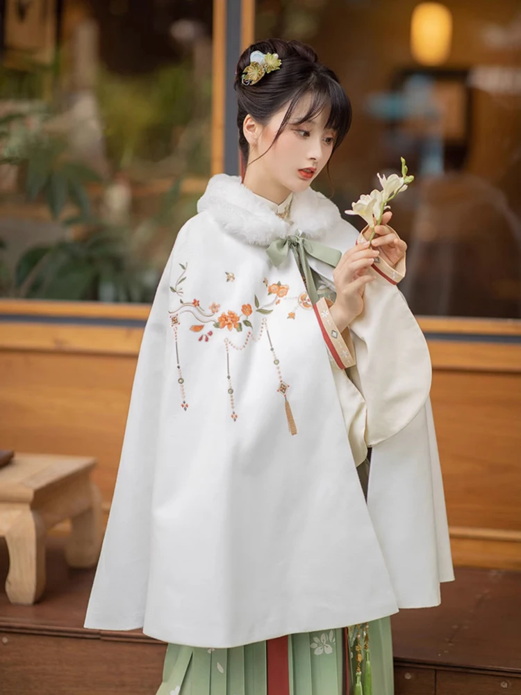 Winter Hanfu Velvet Cloak Women's Retro Cape 