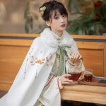 Winter Hanfu Velvet Cloak Women's Retro Cape