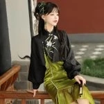 Women Autumn Qipao Dresses Daily Vintage Fishtail Dresses