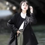 Women's Black Coat Fashion Hanfu Daily Fall Costume