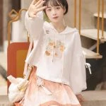 Women's Cute Hanfu Sweatshirt Ma Mian Skirt Autumn