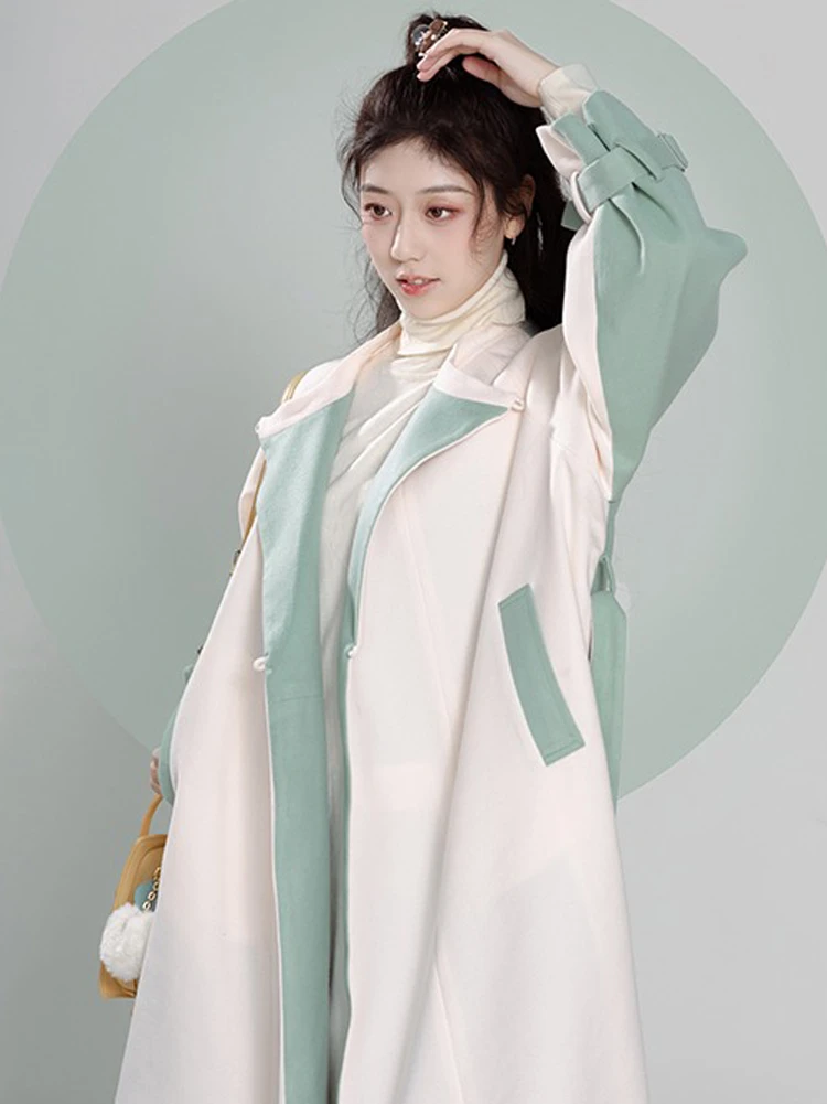 Women's Fashion Hanfu Tang Round Neck Robe Han Elements Coat 