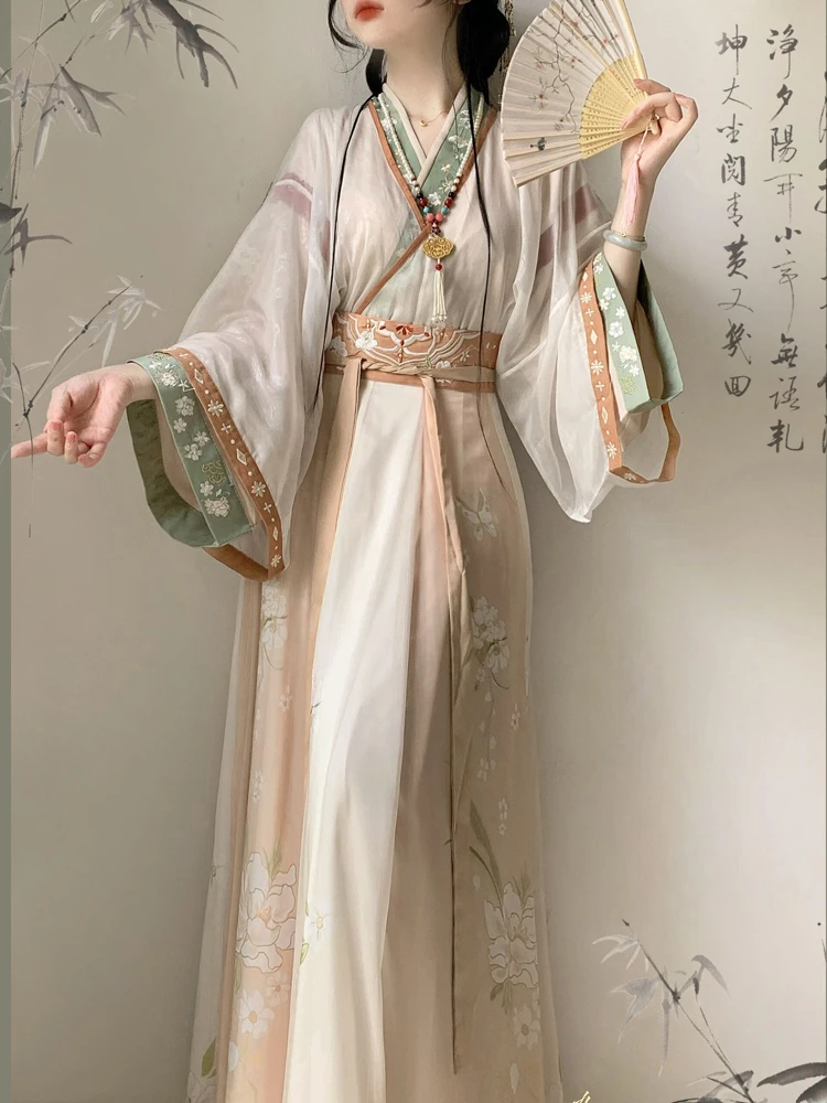 Wuxia Hanfu Wei Jin Style Qiyao Ruqun Autumn