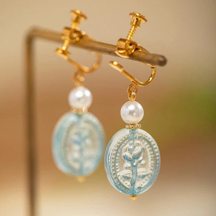 Blue Earrings Court Style Hanfu Accessories