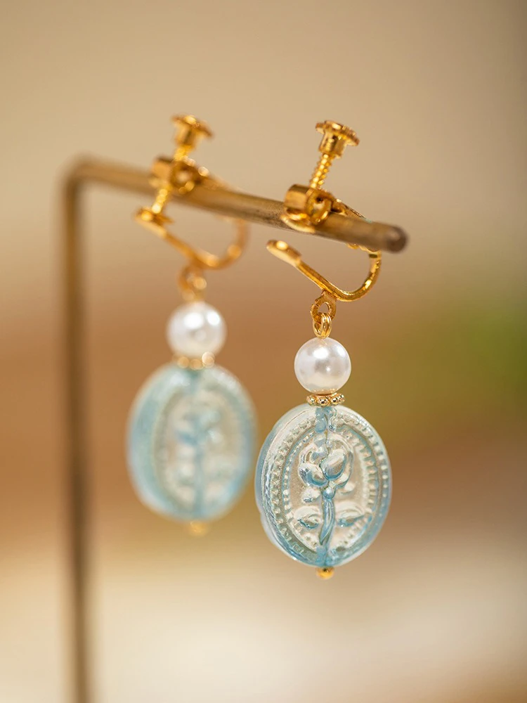 Blue Earrings Court Style Hanfu Accessories