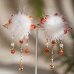 Children's Red Fur Ball Hanfu Butt Cute Tassel