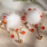 Children's Red Fur Ball Hanfu Butt Cute Tassel