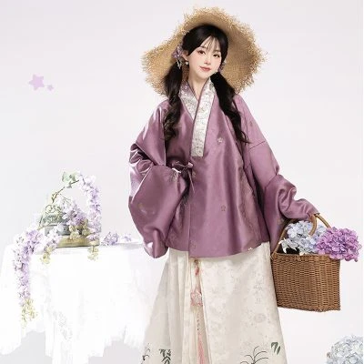 Ming Dynasty Hanfu Jiaoling Pipa Sleeve Modern Ma Mian Dress Autumn