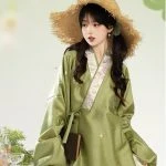 Ming Dynasty Hanfu Jiaoling Pipa Sleeve Modern Ma Mian Dress Autumn