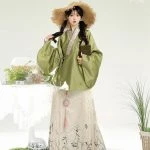 Ming Dynasty Hanfu Jiaoling Pipa Sleeve Modern Ma Mian Dress Autumn