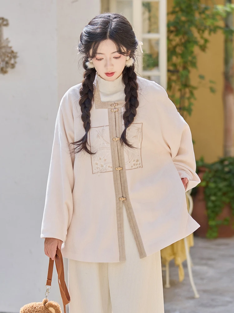 Ming Dynasty Ladies' Winter Hanfu Short Jacket with Square Collar