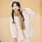 Ming Dynasty Ladies' Winter Hanfu Short Jacket with Square Collar