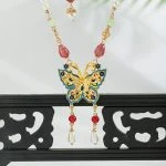 Ming Dynasty Necklace Pearl Butterfly Accessories Classical Jewellery