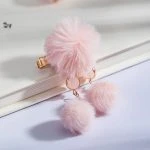 Pink Plush Cute Kids Hanfu Hair Clip Han Element