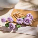 Purple Hanfu Hairpin Velvet Flower Hair Accessories