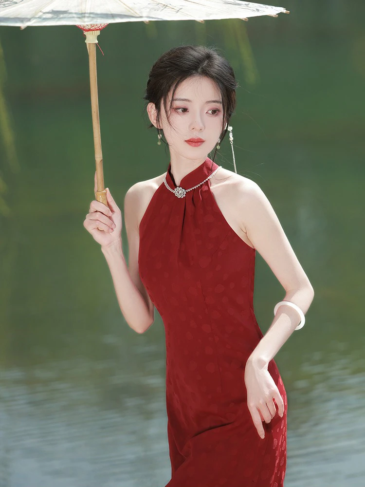 Red Cheongsam Improved Style Chinese Wedding Dresses for Summer